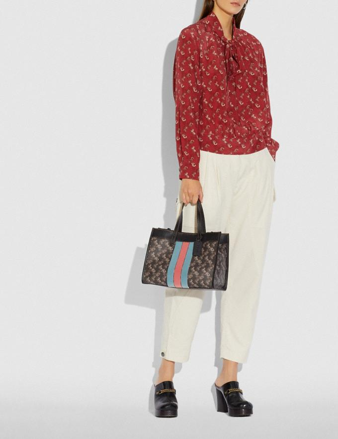 field tote 40 with horse and carriage print and varsity stripe